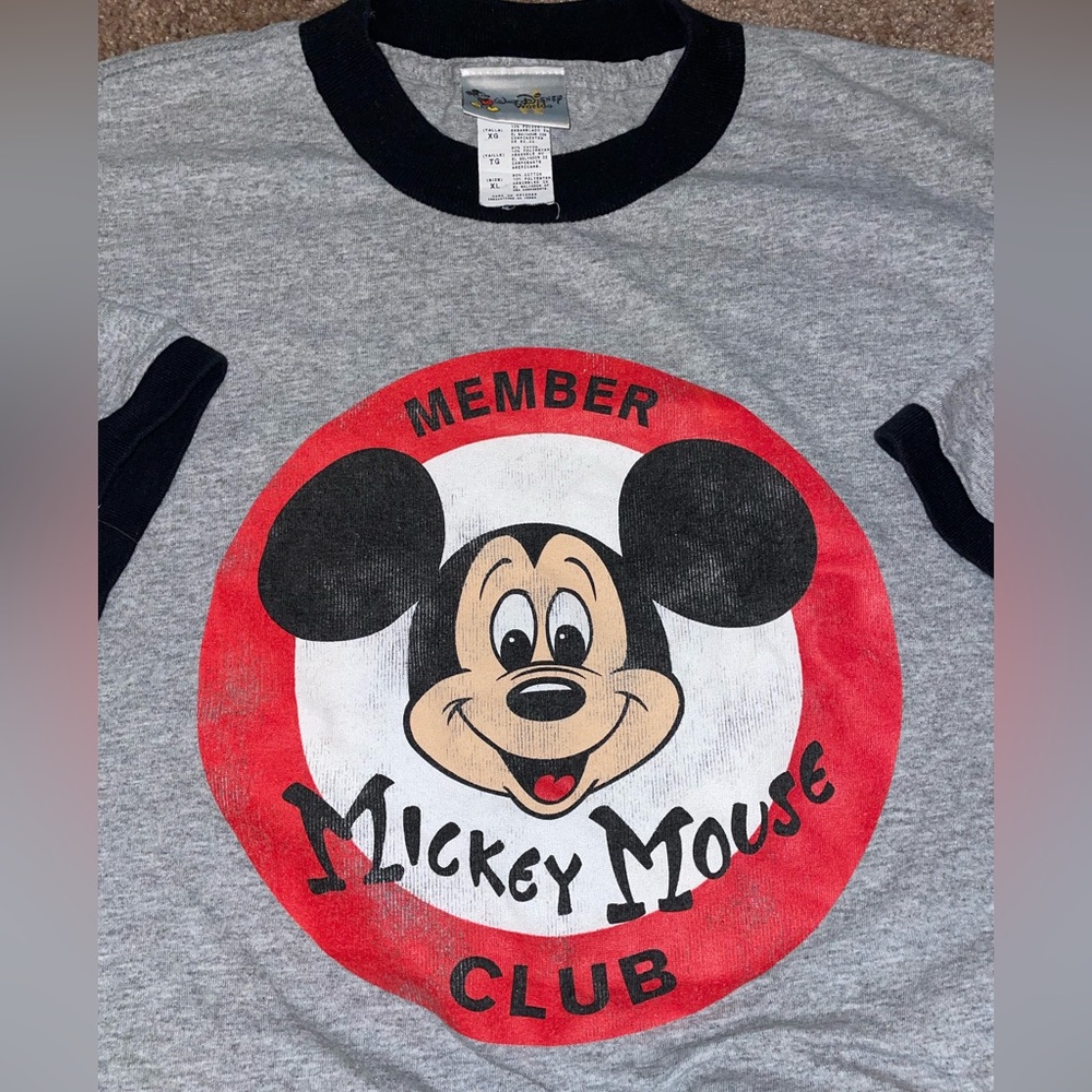 Vintage Disney Mickey Mouse club member ringer tshirt
